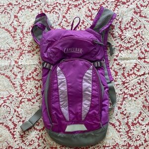 Kids CamelBak Magenta and Gray Hydration backpack